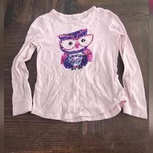 Children's Place Owl sequin long sleeve shirt